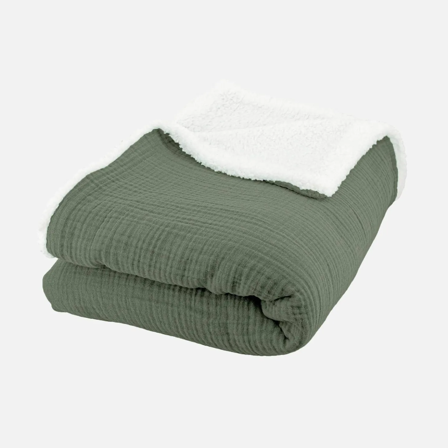 Plaid Sherpa e mussola di cotone , 170cm