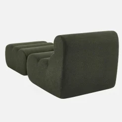 Poltrona bouclé testurizzata con poggiapiedi