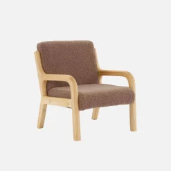 Poltrona scandinava per bambini in tessuto bouclé e legno