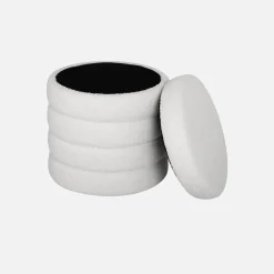 Pouf contenitore in bouclé