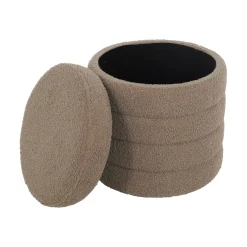 Pouf contenitore in bouclé
