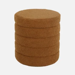 Pouf contenitore in bouclé