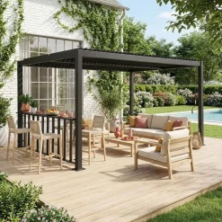 Ringhiera bassa 3m in alluminio per pergola bioclimatica