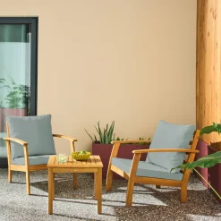 Salotto da giardino in legno di acacia, 2 posti