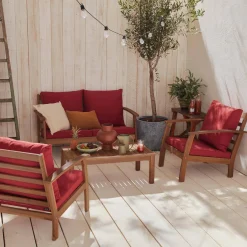 Salotto da giardino in legno, 4 posti