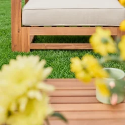 Salotto da giardino in legno, 5 posti