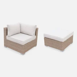 Salotto da giardino in resina intrecciata, 5 posti