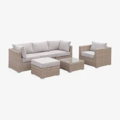 Salotto da giardino premium in resina intrecciata, 5 posti