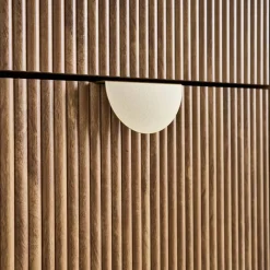 Scarpiera con decoro effetto legno di mango scanalato, 3 ante