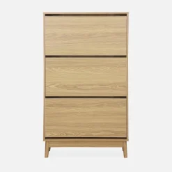 Scarpiera scandinava in legno, 3 ante
