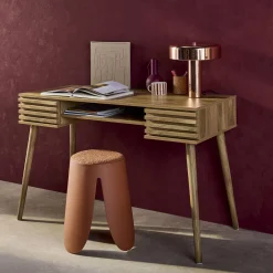 Scrivania effetto legno 2 cassetti