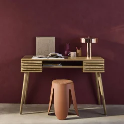 Scrivania effetto legno 2 cassetti