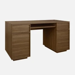 Scrivania effetto legno con 2 ante e 2 cassetti, 140cm