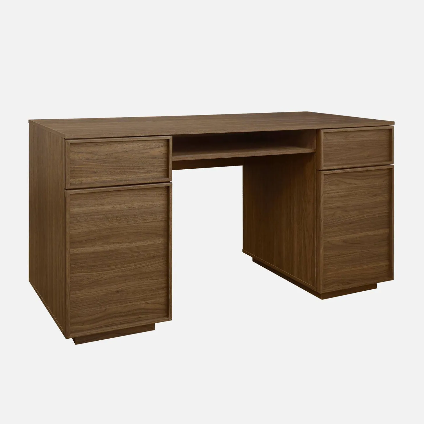 Scrivania effetto legno con 2 ante e 2 cassetti, 140cm