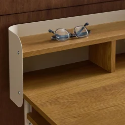 Scrivania in metallo e legno con 3 vani