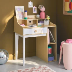 Scrivania per bambini con cassetto e ripiani