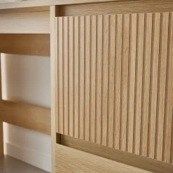Scrivania scandinava decorazione in legno, 2 cassetti