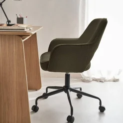 Sedia da ufficio bouclé con rotelle