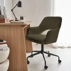 Sedia da ufficio bouclé con rotelle