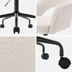Sedia da ufficio bouclé con rotelle
