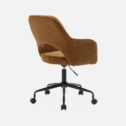 Sedia da ufficio bouclé con rotelle
