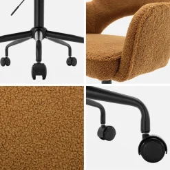 Sedia da ufficio bouclé con rotelle