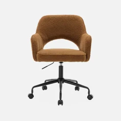 Sedia da ufficio bouclé con rotelle