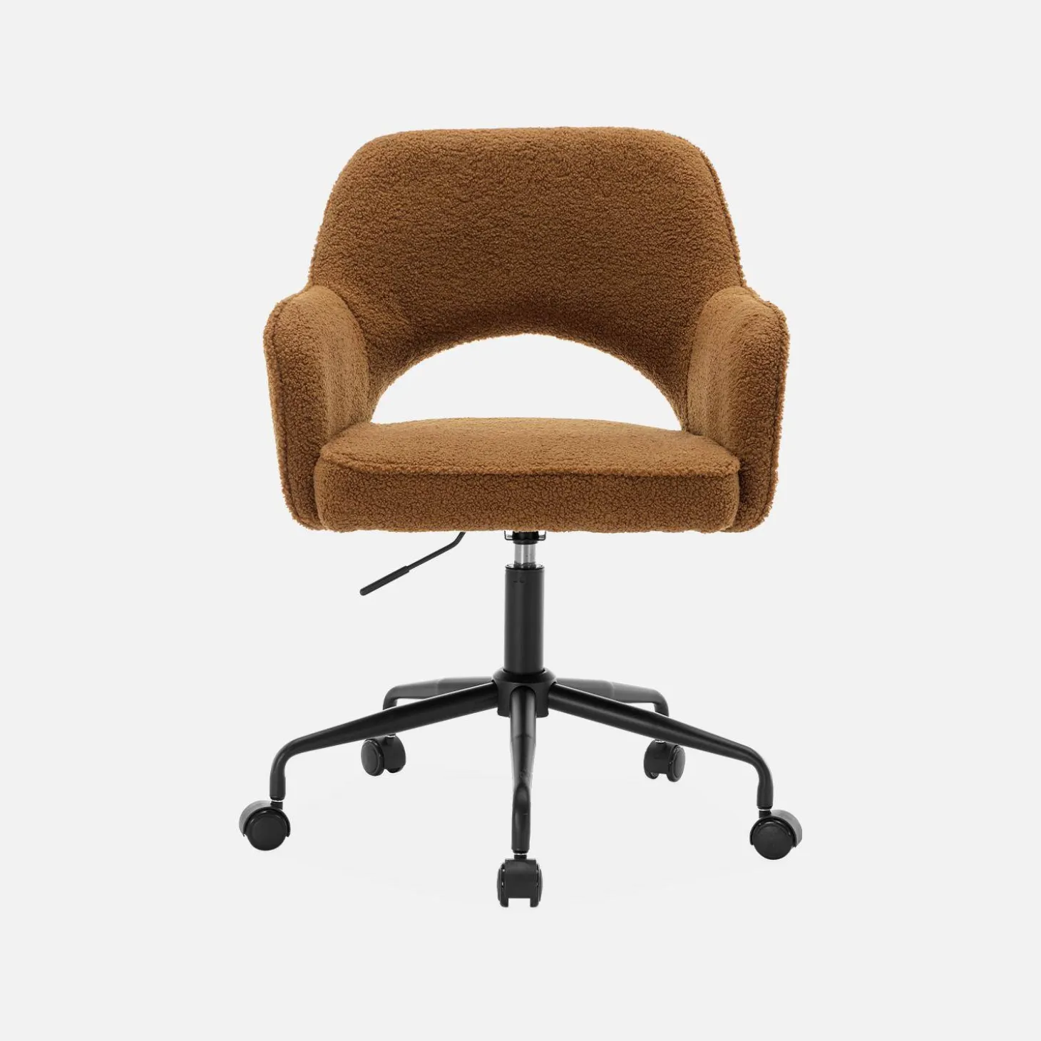 Sedia da ufficio bouclé con rotelle