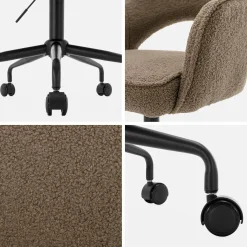 Sedia da ufficio bouclé con rotelle