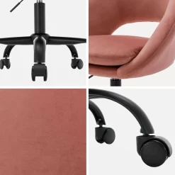 Sedia da ufficio con rotelle in velluto