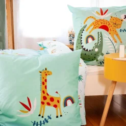 Set biancheria da letto cotone reversibile stampato savana / arcobaleno, 140 cm