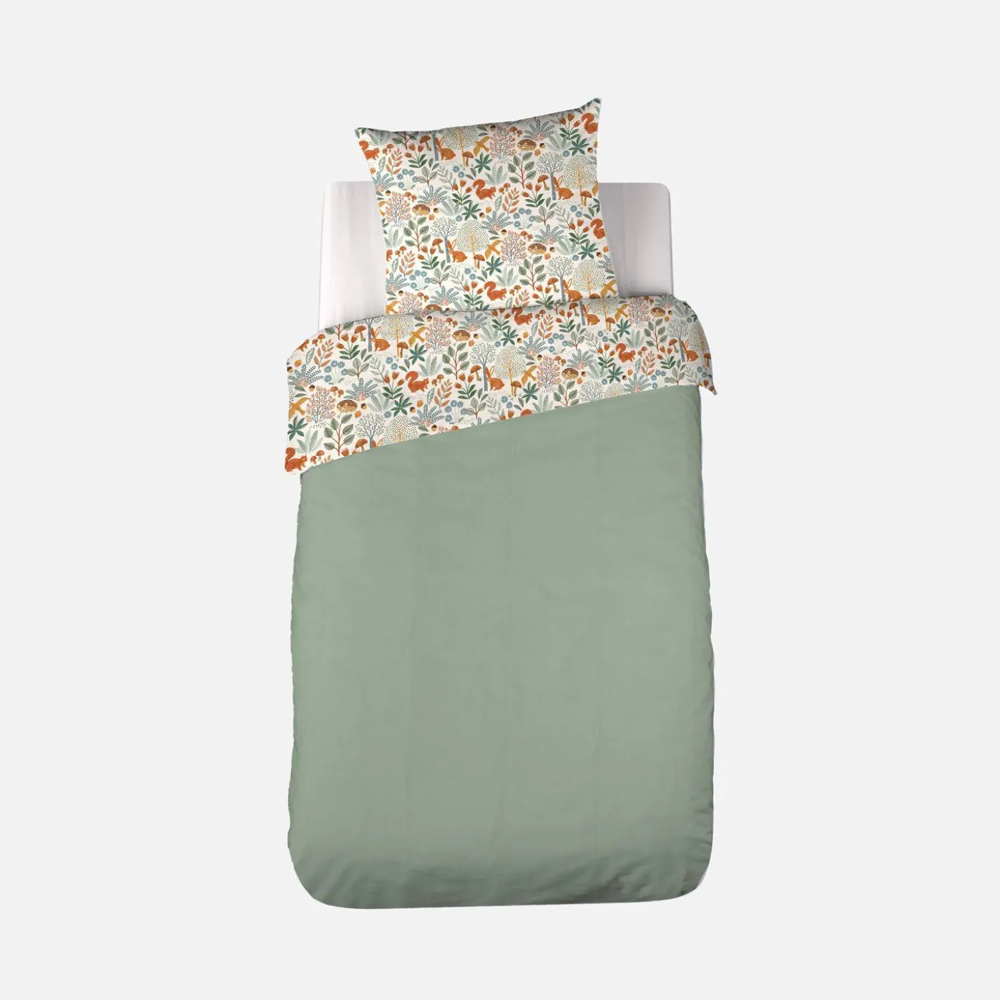 Set biancheria da letto cotone reversibile stampato autunno singola, 140cm