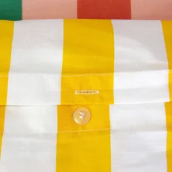 Set biancheria da letto in cotone a righe multicolori, 2 posti