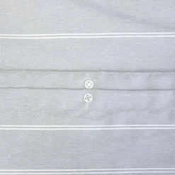 Set biancheria da letto in microfibra a righe grigie, 2 posti