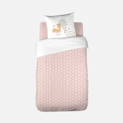 Set biancheria da letto in microfibra reversibile stampata foresta incantata, 140cm