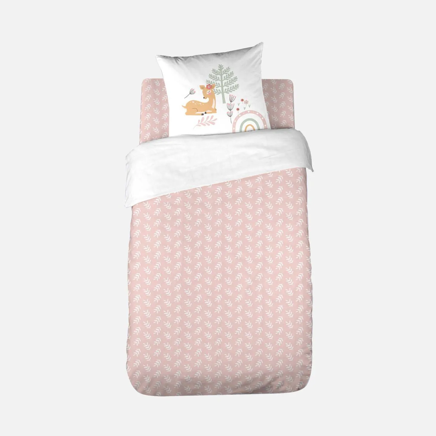 Set biancheria da letto in microfibra reversibile stampata foresta incantata, 140cm