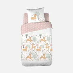 Set biancheria da letto in microfibra reversibile stampata foresta incantata, 140cm