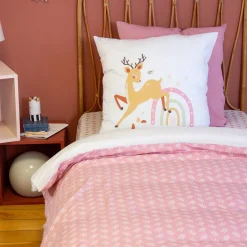Set biancheria da letto in microfibra reversibile stampata foresta incantata, 140cm