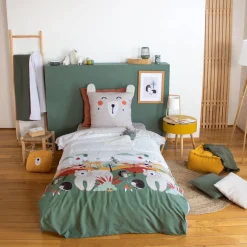 Set biancheria da letto in microfibra reversibile stampato foresta d'autunno, 140cm