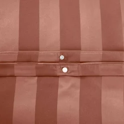 Set biancheria da letto in poliestere effetto satinato a righe sottili 2 posti rosso