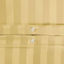 Set biancheria da letto in poliestere effetto satinato a righe sottili 2 posti giallo