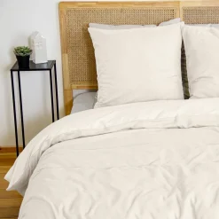Set biancheria da letto reversibile crema, 2 posti