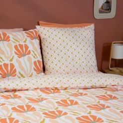 Set biancheria da letto reversibile con stampa floreale, 2 posti