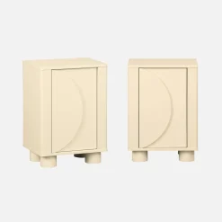 Set 2 comodini effetto legno di mango 1 anta reversibile