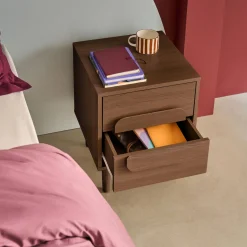 Set 2 comodini vintage effetto legno 2 cassetti