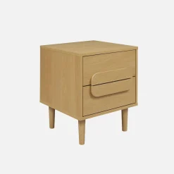 Set 2 comodini vintage effetto legno 2 cassetti