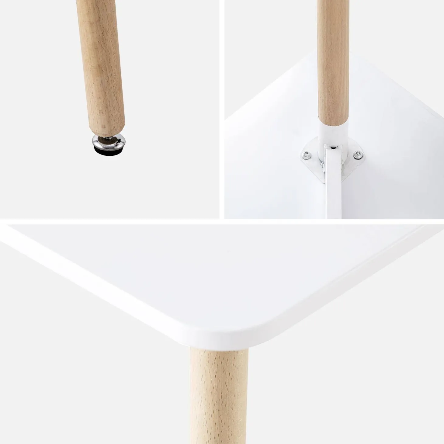 Set da pranzo composto da tavolo quadrato e 2 sedie, 70cm