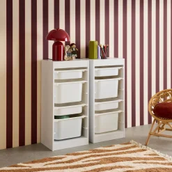 Set di 2 mobili per bambini con 4 contenitori