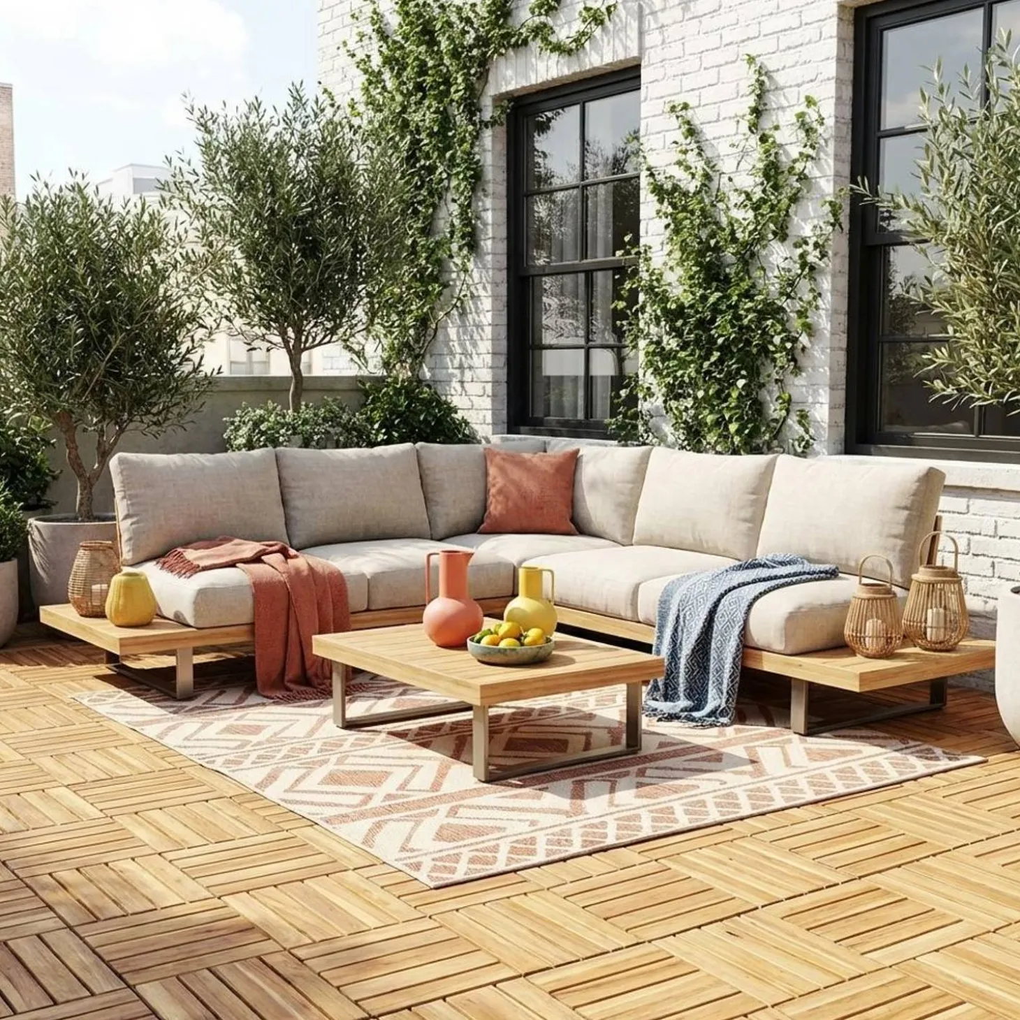 Set di piastrelle per decking in legno, 30x30cm