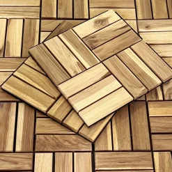 Set di piastrelle per patio in legno, 30x30cm